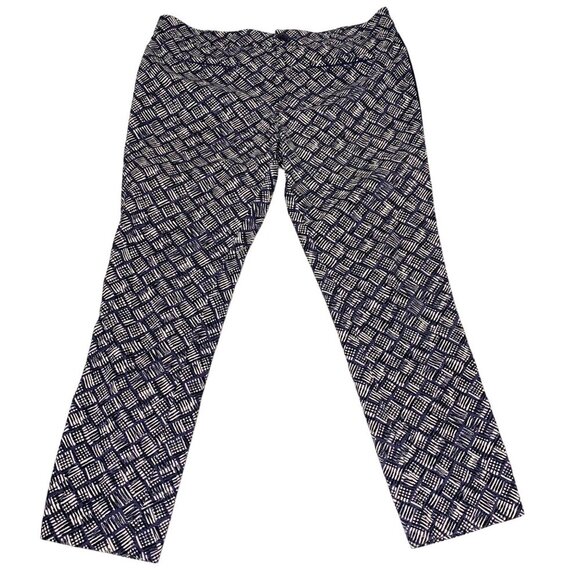 Anthropologie Cartonnier Size 10 Blue Charlie Zigzag Motif Print Ankle Pants - Picture 10 of 10